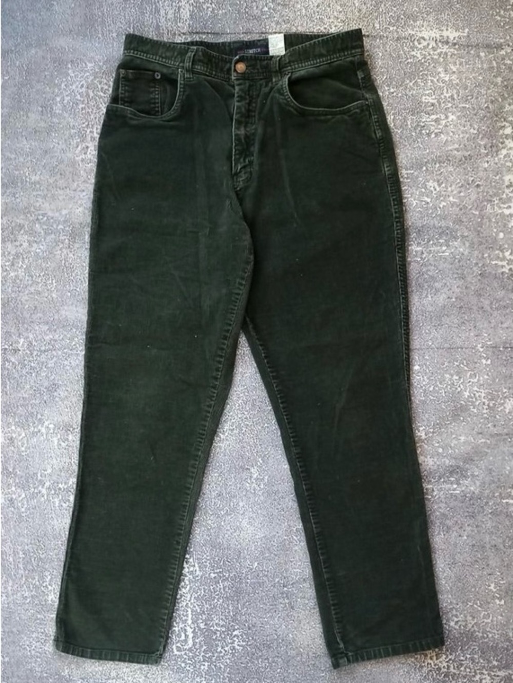 Size 12 Vintage Women Dark Green Corduroy Jeans by Bill Blass